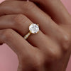 2.0  - 4.0 CT Round Cut CVD Diamond Pave Engagement Ring