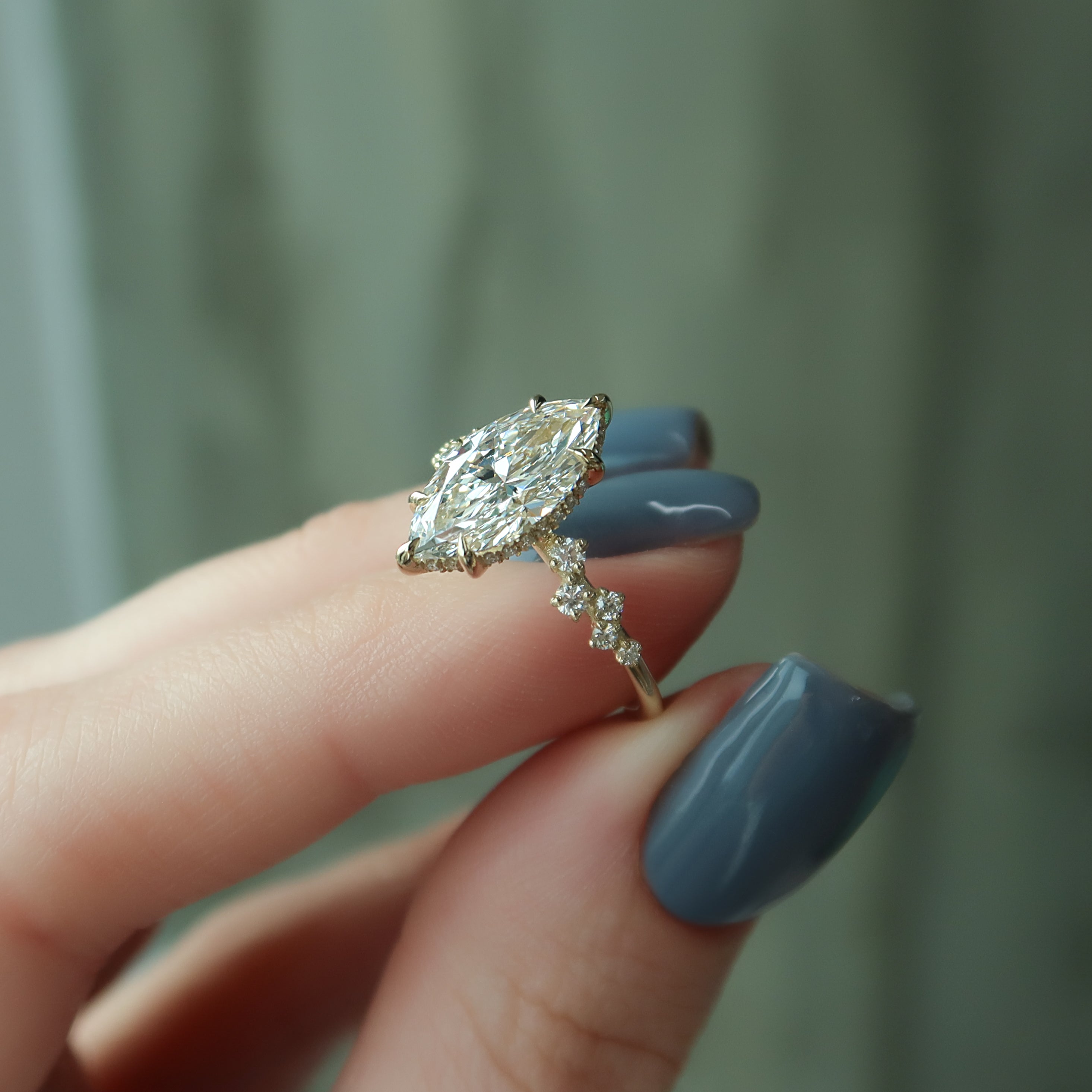 2.0 - 4.0 CT Marquise Cut CVD Diamond Cluster Engagement Ring