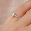 2.0- 4.0 CT Cushion Cut CVD Diamond Hidden Halo & Pave Engagement Ring