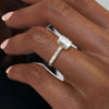 2.0 - 4.0 CT Elongated Cushion Cut CVD Diamond Hidden Halo & Pave Engagement Ring