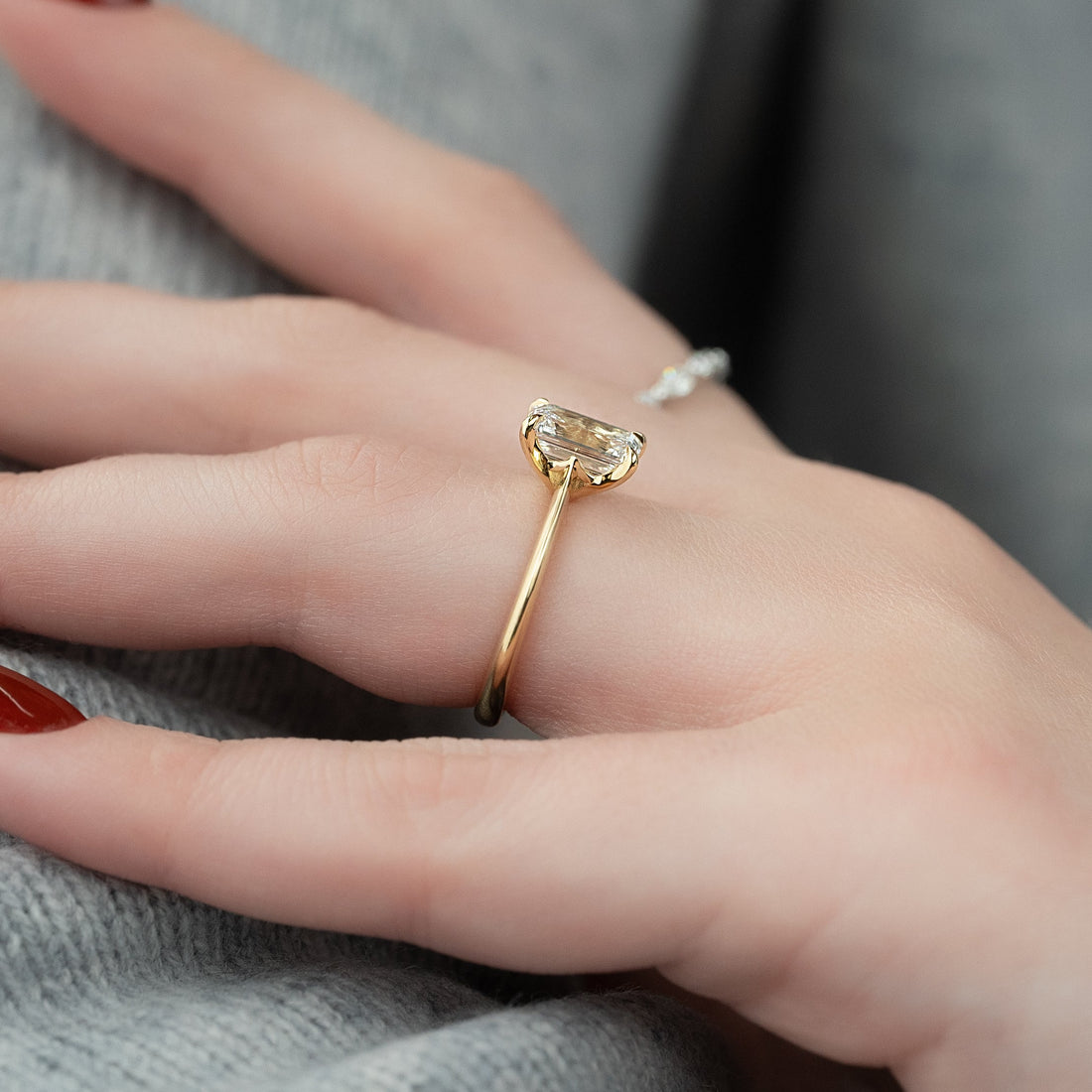 2.0 - 4.0 CT Emerald Cut CVD Diamond Solitaire Engagement Ring
