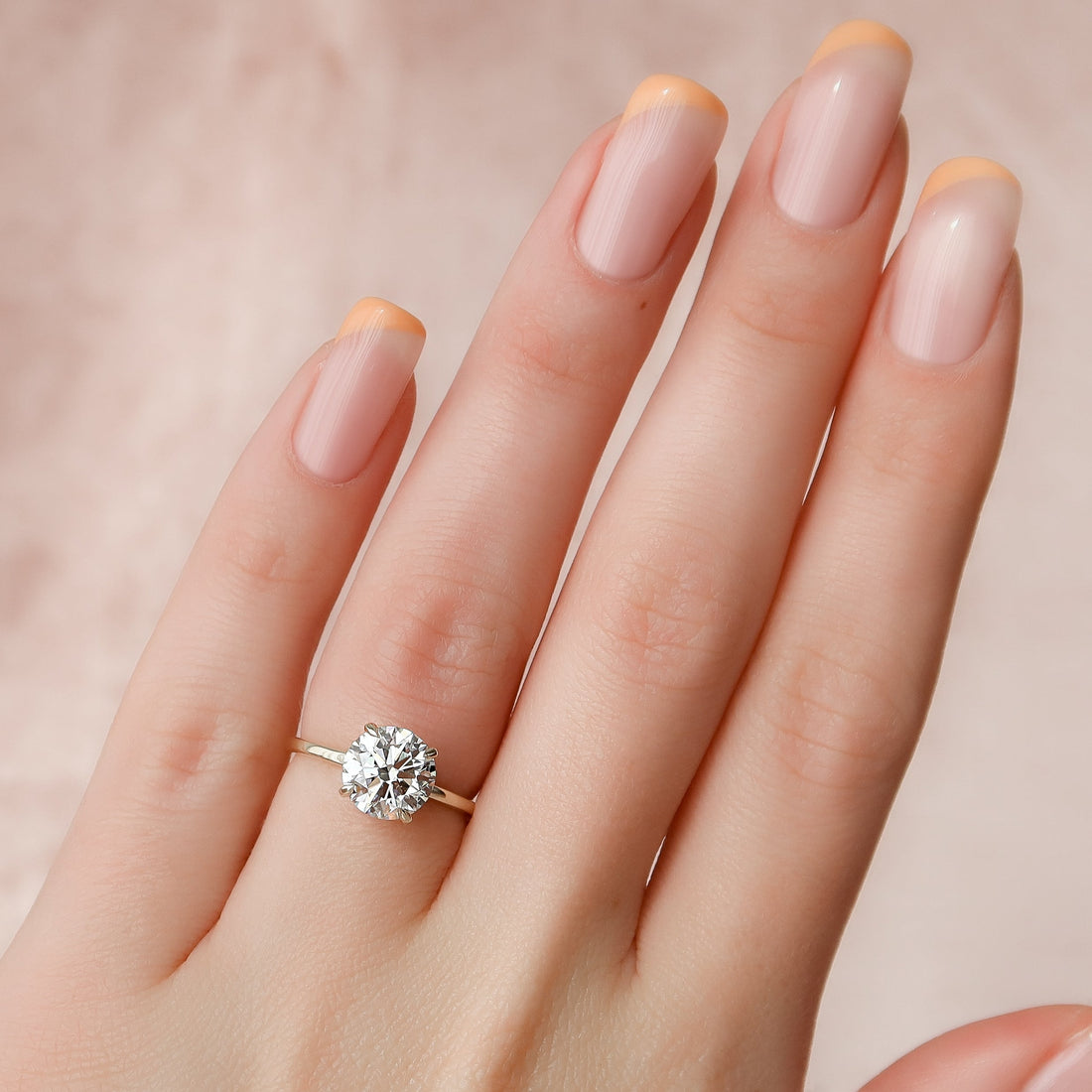 1.0 - 3.0 CT Round Cut CVD Diamond Hidden Halo Engagement Ring