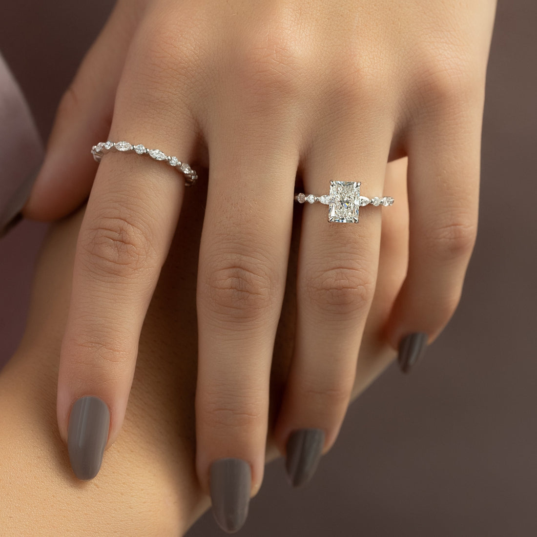 2.0 - 4.0  CT Radiant Cut CVD Diamond Hidden Halo & Pave Engagement Ring