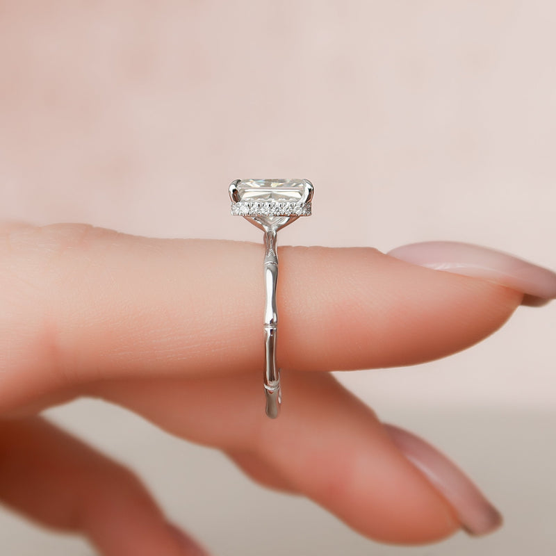 2.0 - 4.0  CT Radiant Cut CVD Diamond Hidden Halo Engagement Ring