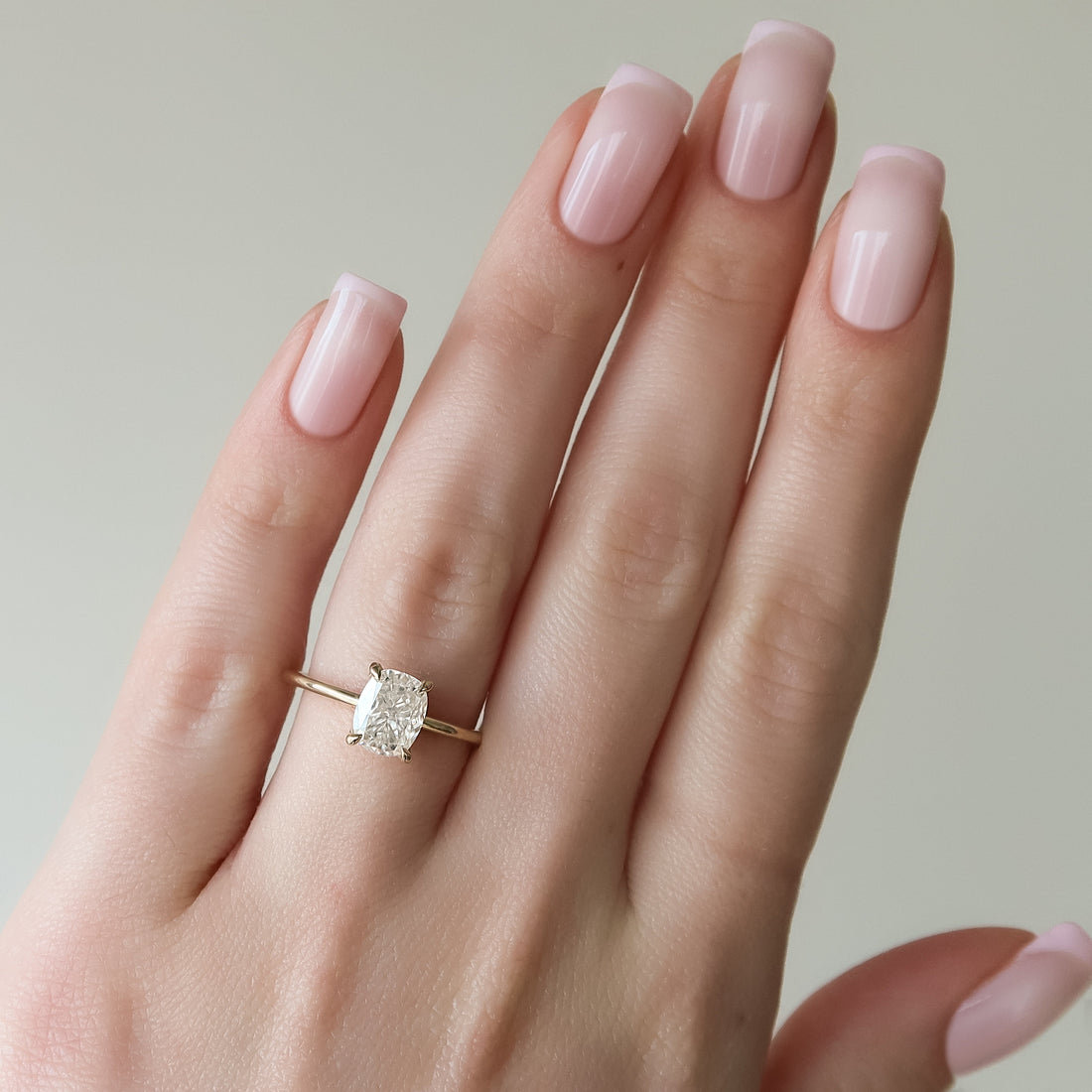 2.0 - 4.0 CT Elongated Cushion Cut CVD Diamond Solitaire Engagement Ring