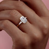 2.0 - 4.0  CT Radiant Cut CVD Diamond Three Stone Style Engagement Ring