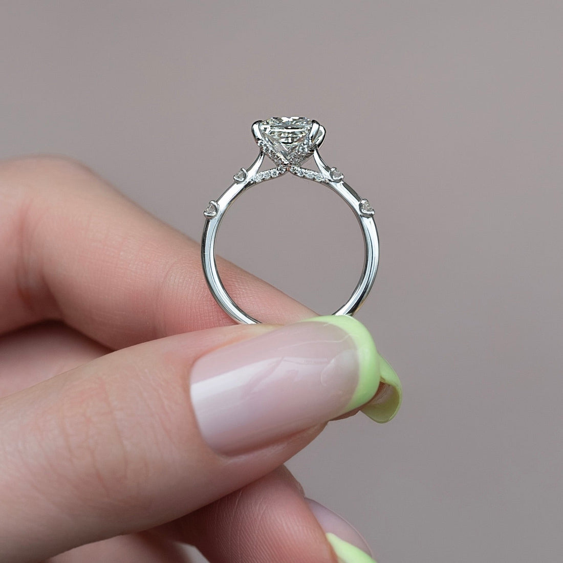 1.0 - 3.50 CT Princess Cut CVD Diamond Dainty Style Engagement Ring
