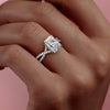 2.0 - 4.0  CT Radiant Cut CVD Diamond Twisted & Hidden Halo Engagement Ring