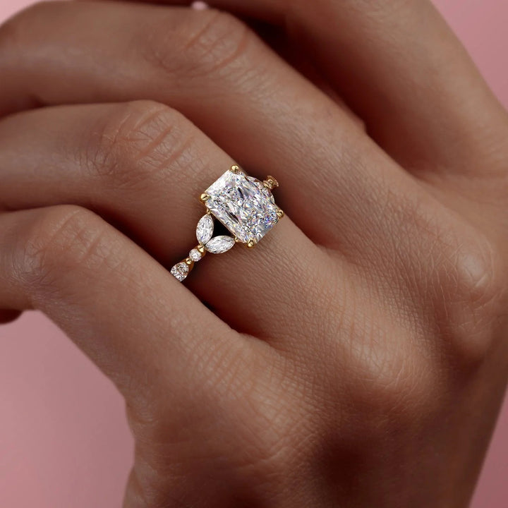 2.0 - 4.0  CT Radiant Cut CVD Diamond Cluster Engagement Ring