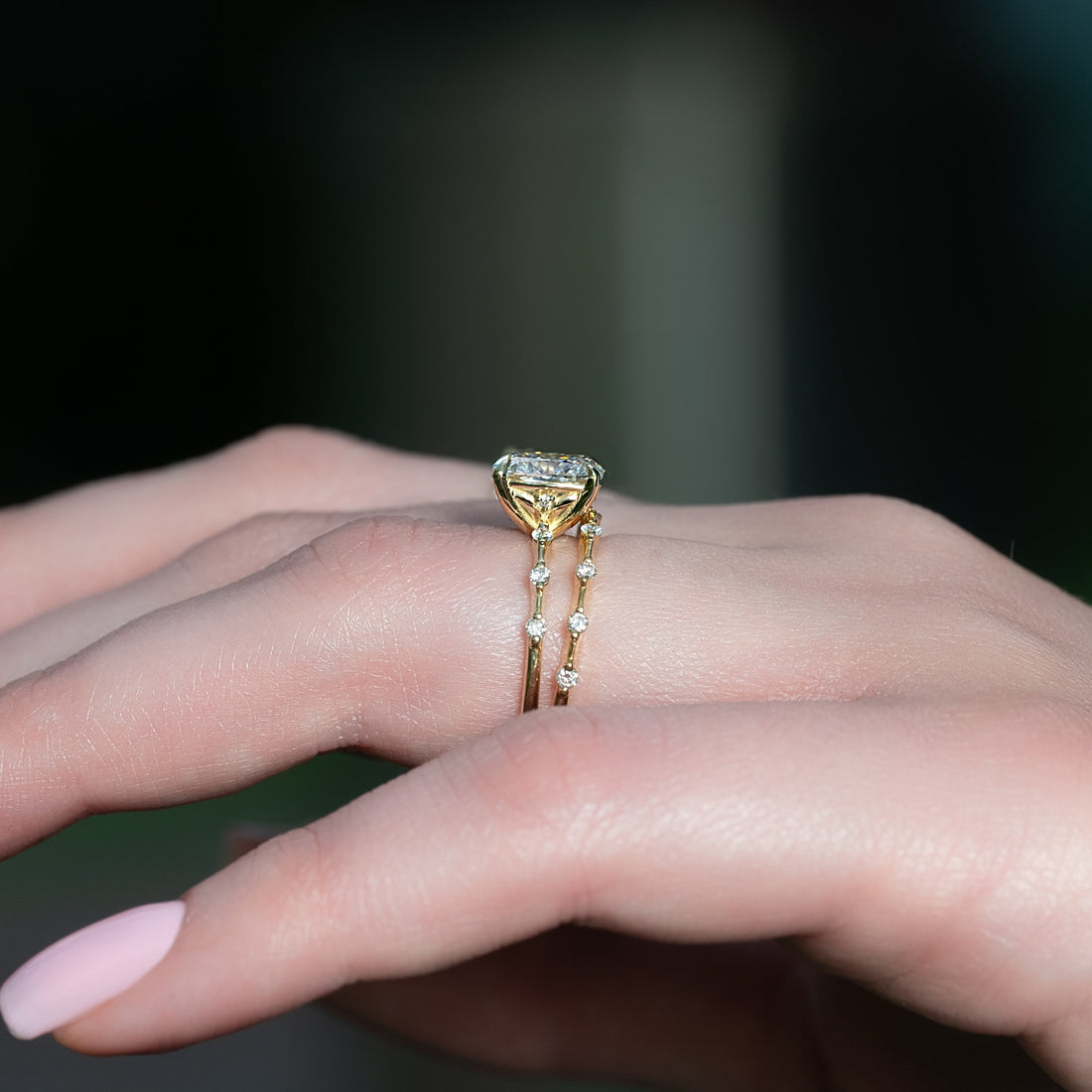 2.0 - 4.0 CT Elongated Cushion Cut CVD Diamond Dainty Engagement Ring