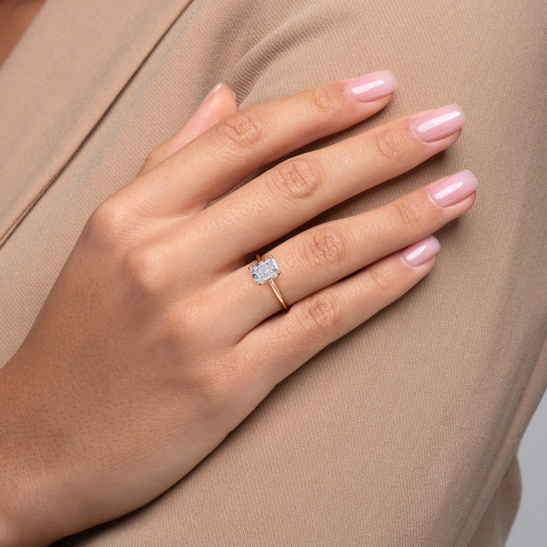 2.0 - 4.0  CT Radiant Cut CVD Diamond Solitaire  Engagement Ring
