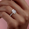 2.0 - 4.0  CT Radiant Cut CVD Diamond Hidden Halo & Pave Engagement Ring