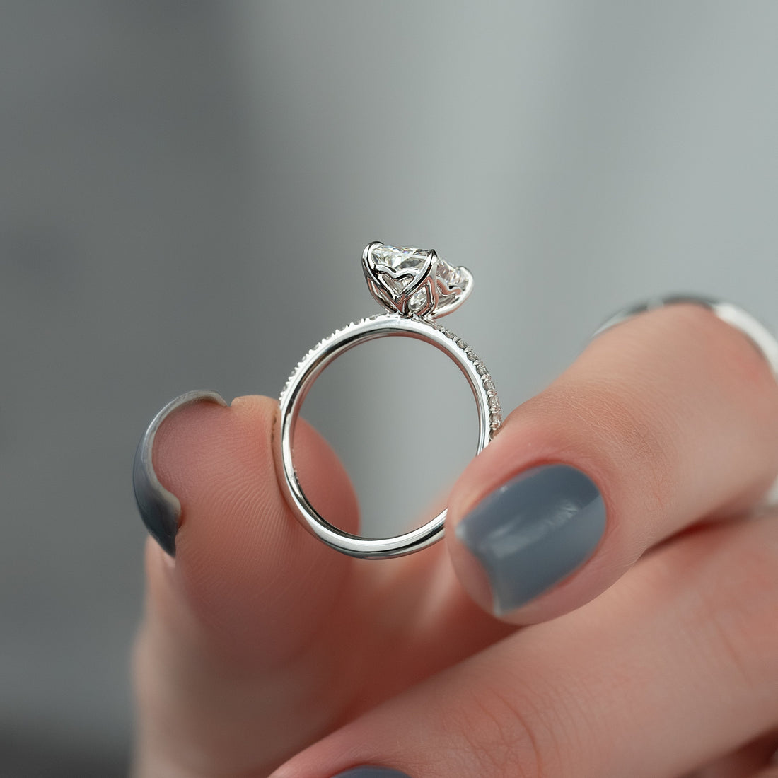 2.0 - 4.0  CT Radiant Cut CVD Diamond Pave Engagement Ring