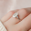 2.0 - 4.0  CT Radiant Cut CVD Diamond Three Stone Engagement Ring