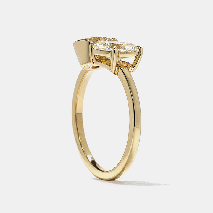 0.75CT-1.25CT Round and Oval Cut Diamond Toi et Moi Engagement Ring | Two Stone Ring
