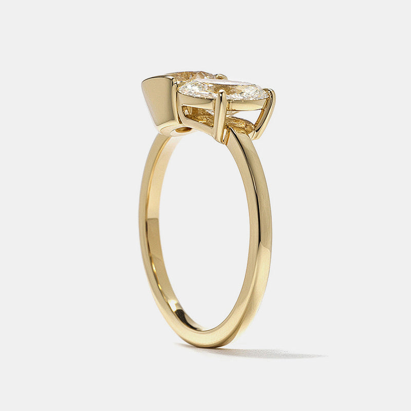 0.75CT-1.25CT Round and Oval Cut Diamond Toi et Moi Engagement Ring | Two Stone Ring