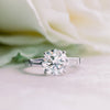 2.0CT Round Brilliant Cut Moissanite 3 Stones Engagement Ring