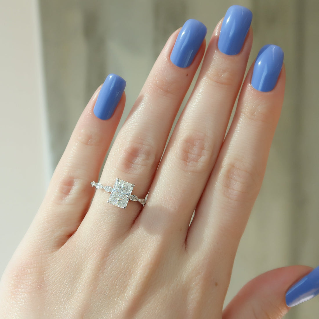 2.0 - 4.0  CT Radiant Cut CVD Diamond Hidden Halo & Pave Engagement Ring