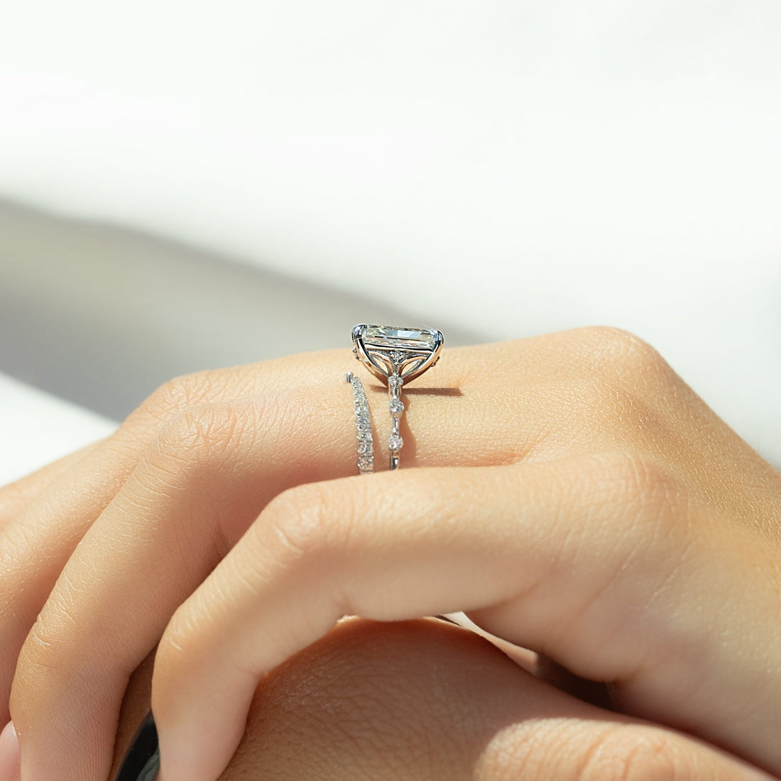 2.0 - 4.0  CT Radiant Cut CVD Diamond Dainty Engagement Ring
