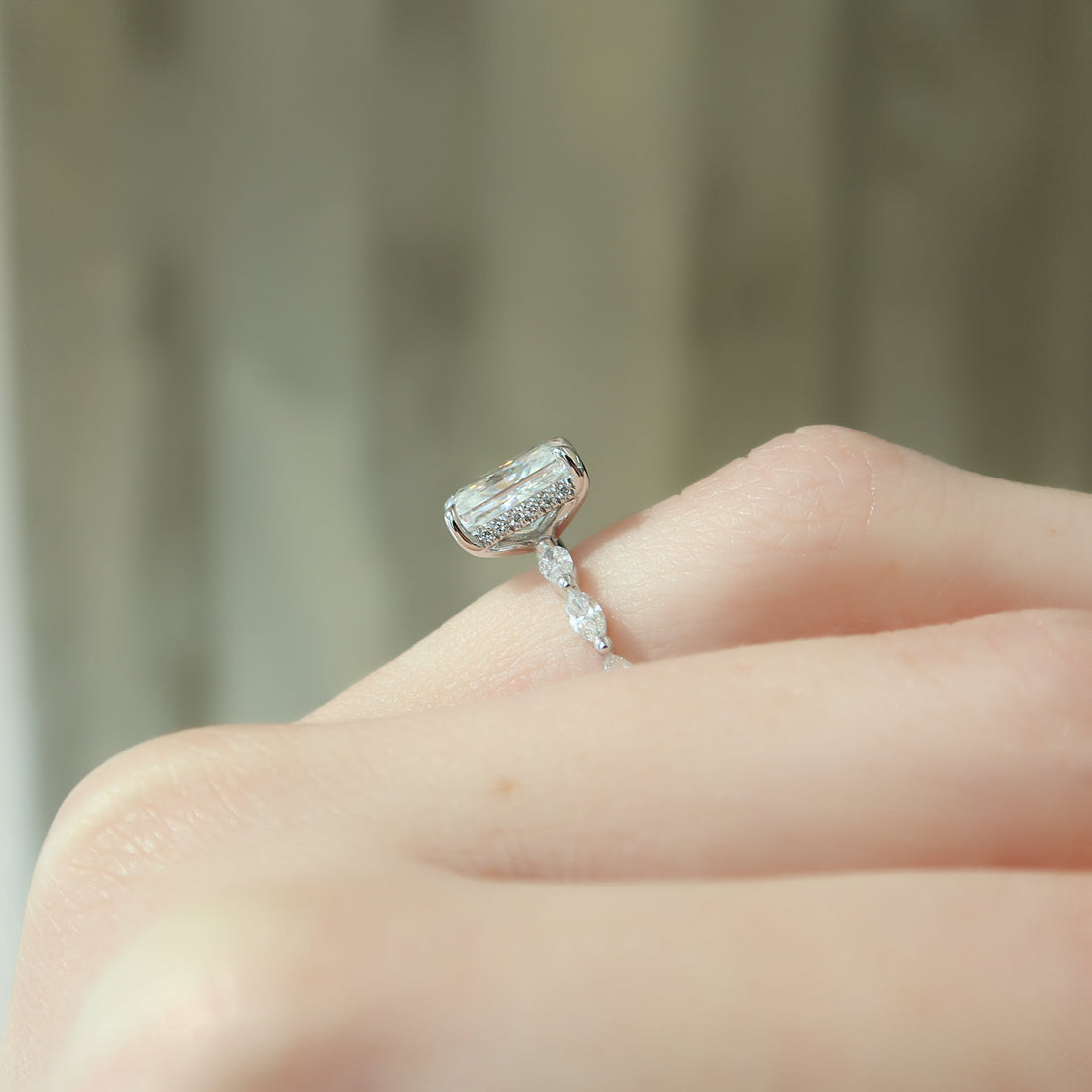 2.0 - 4.0  CT Radiant Cut CVD Diamond Hidden Halo & Pave Engagement Ring