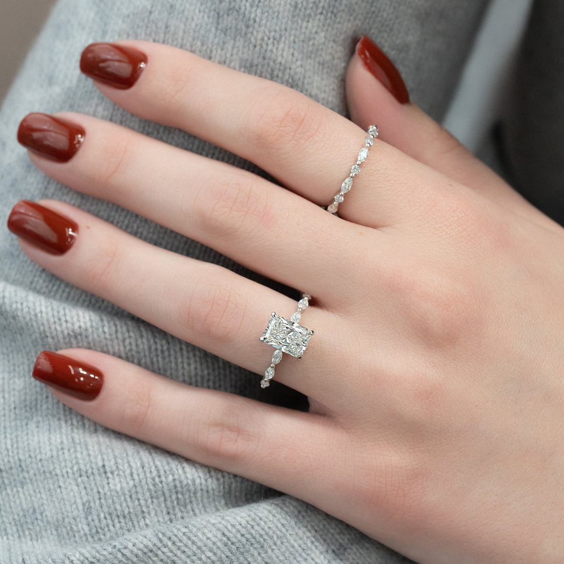 2.0 - 4.0  CT Radiant Cut CVD Diamond Hidden Halo & Pave Engagement Ring
