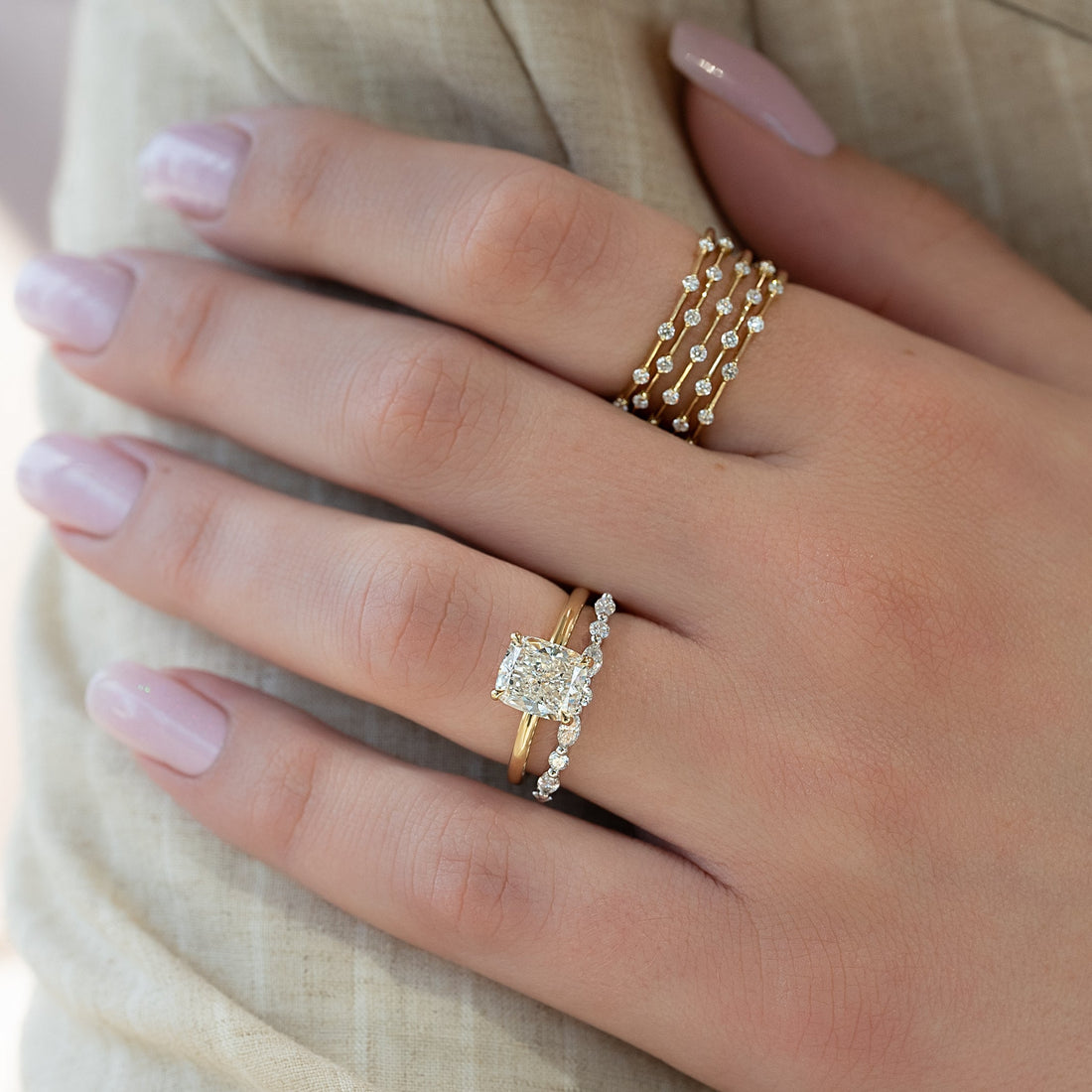 2.0 - 4.0 CT Elongated Cushion Cut CVD Diamond Solitaire Engagement Ring