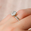2.0 - 4.0 CT Elongated Cushion Cut CVD Diamond Hidden Halo Engagement Ring
