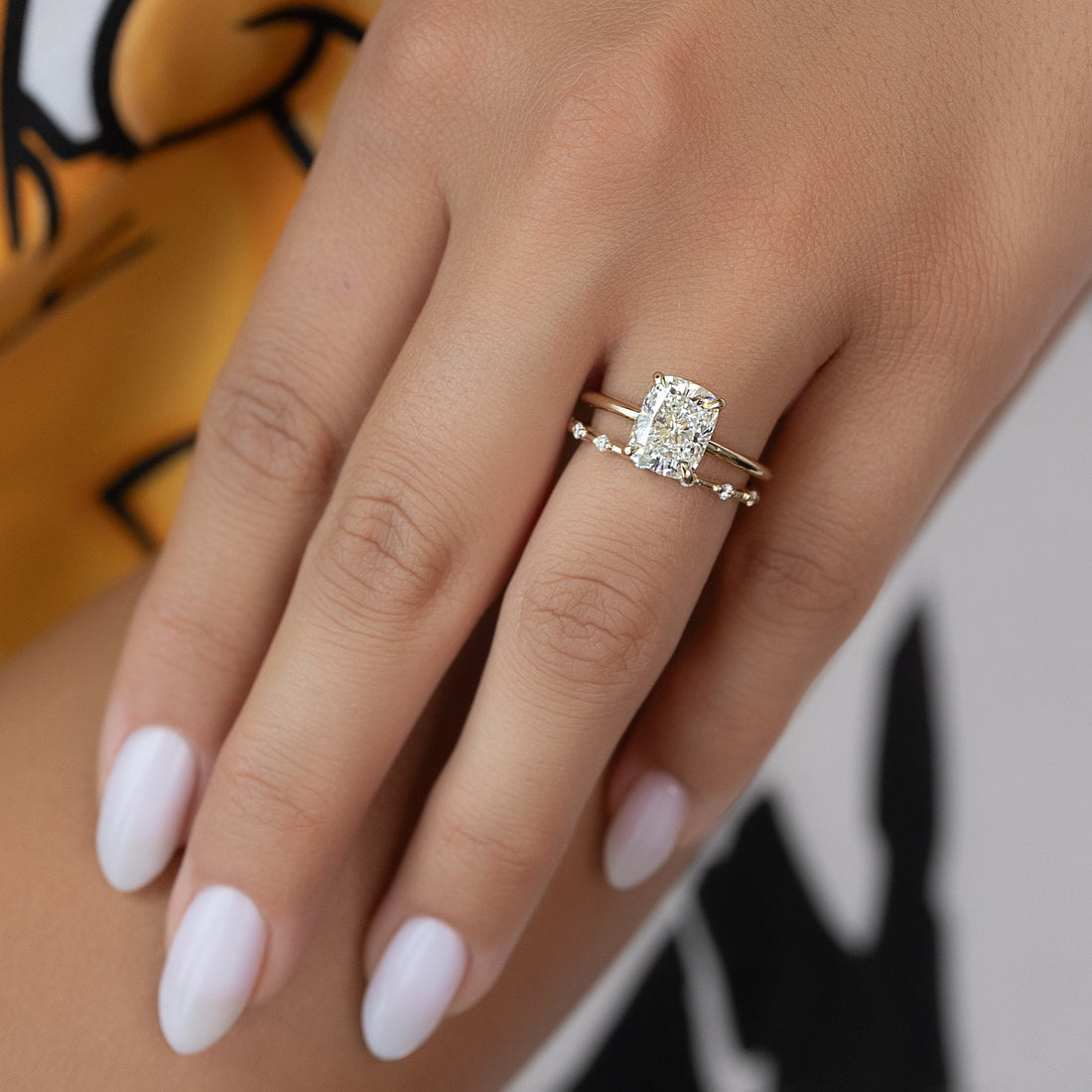 2.0 - 4.0 CT Elongated Cushion Cut CVD Diamond Solitaire Engagement Ring