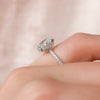 2.0 -4.0 CT Oval Cut CVD Diamond Hidden Halo & Pave Engagement Ring
