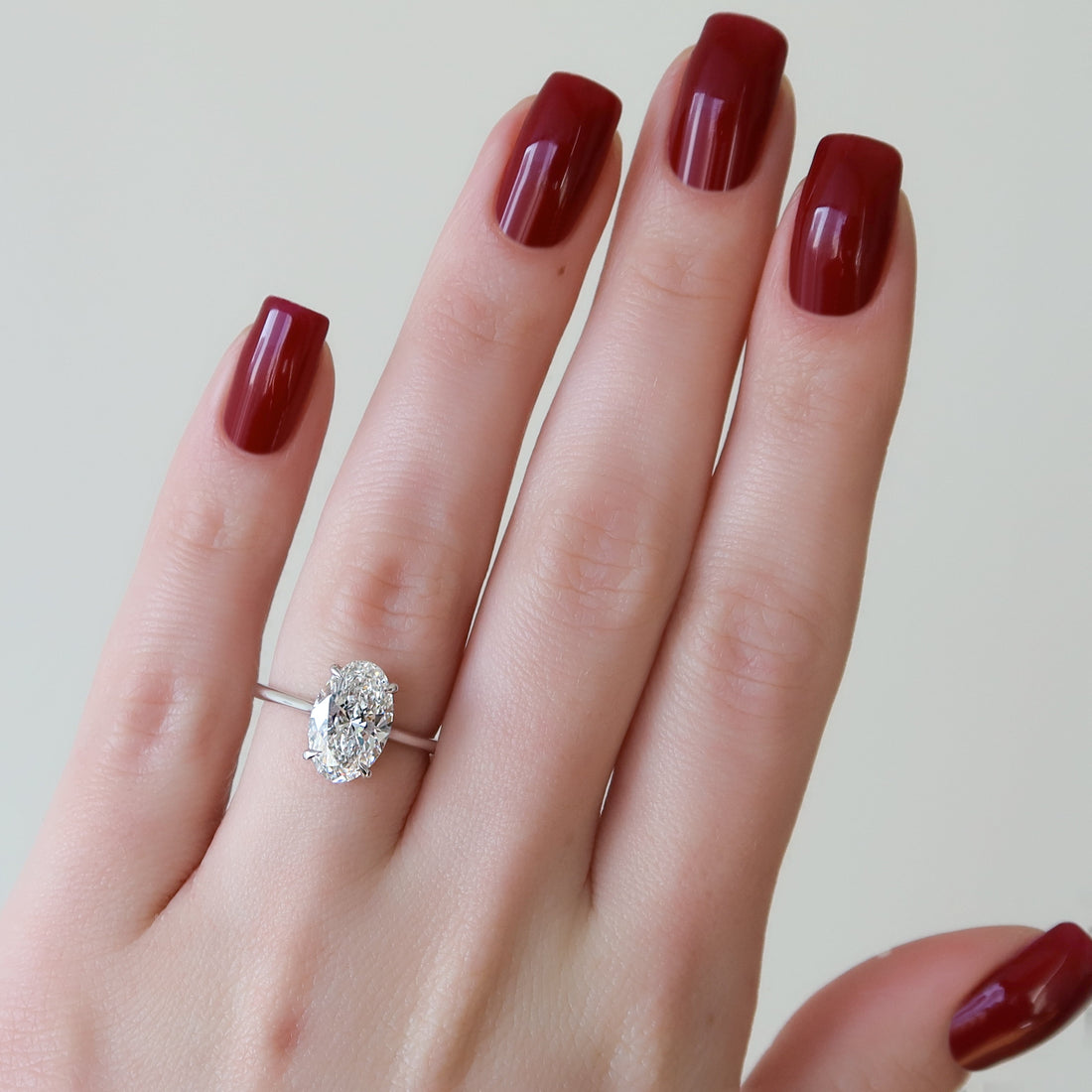 2.0 -4.0 CT Oval Cut CVD Diamond Hidden Halo Engagement Ring