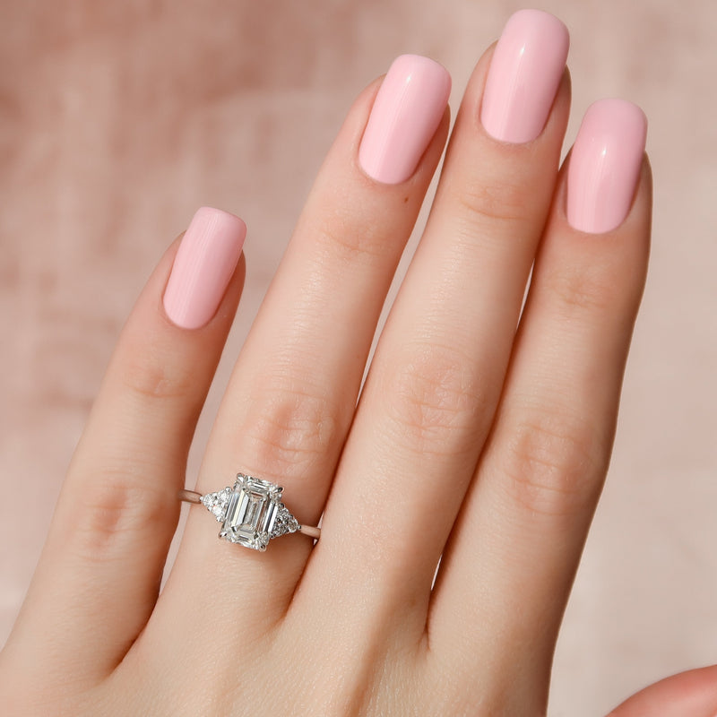 1.50 - 3.50 CT Emerald Cut CVD Diamond Cluster Engagement Ring