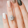 1.0 - 3.0 CT Emerald Cut CVD Diamond Halo Split Shank Engagement Ring