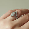 2.0 - 4.0 Carats Marquise shaped CVD Diamond Hidden Halo & Pave Style Engagement Ring