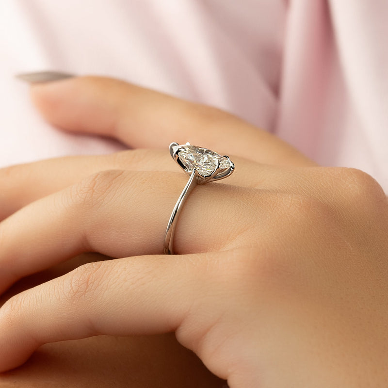 2.0 - 4.0 CT Marquise Cut CVD Diamond Solitaire Engagement Ring