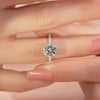 1.0 - 3.0 CT Round Cut CVD Diamond Hidden Halo & Pave Engagement Ring