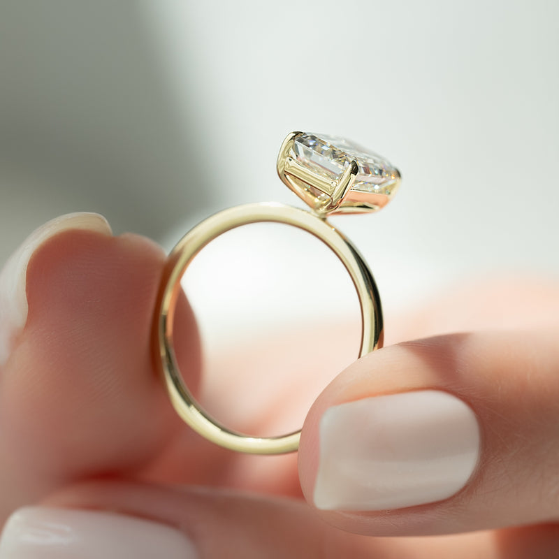 1.50 - 2.50 CT Emerald Cut CVD Diamond Solitaire Engagement Ring