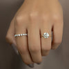 1.0 - 3.0 CT Round Cut CVD Diamond Hidden Halo Engagement Ring