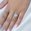 2.0 - 4.0 CT Cushion Cut CVD Diamond Three Stone Style Engagement Ring