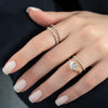 1.0 - 3.0 CT Round Cut CVD Diamond Three Stone Style Engagement Ring