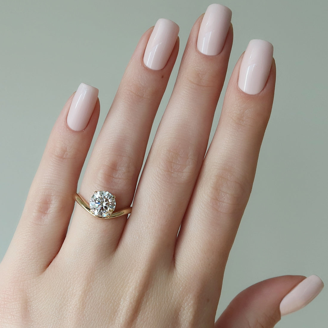 1.0 - 3.0 CT Round Cut CVD Diamond Solitaire Engagement Ring