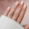 1.0 - 3.0 CT Round Cut CVD Diamond Hidden Halo Engagement Ring