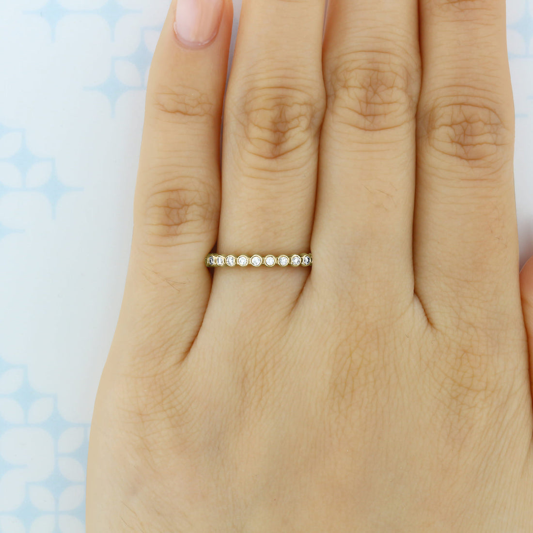 Round Brilliant Cut Full Eternity Bazel Setting Wedding Band