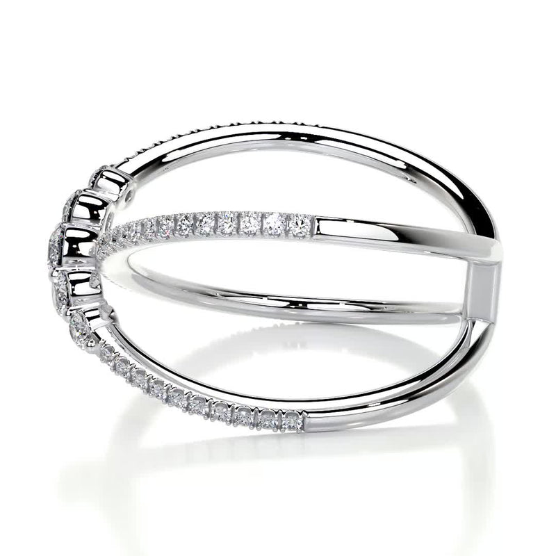 X Shaped Designer 0.40 Wedding Band