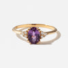 1.0CT-2.0CT Purple Sapphire Oval Cut Moissanite Diamond Cluster Engagement Ring
