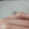 1.0 - 3.0 CT Oval Cut CVD Diamond Hidden Halo & pave  Engagement Ring