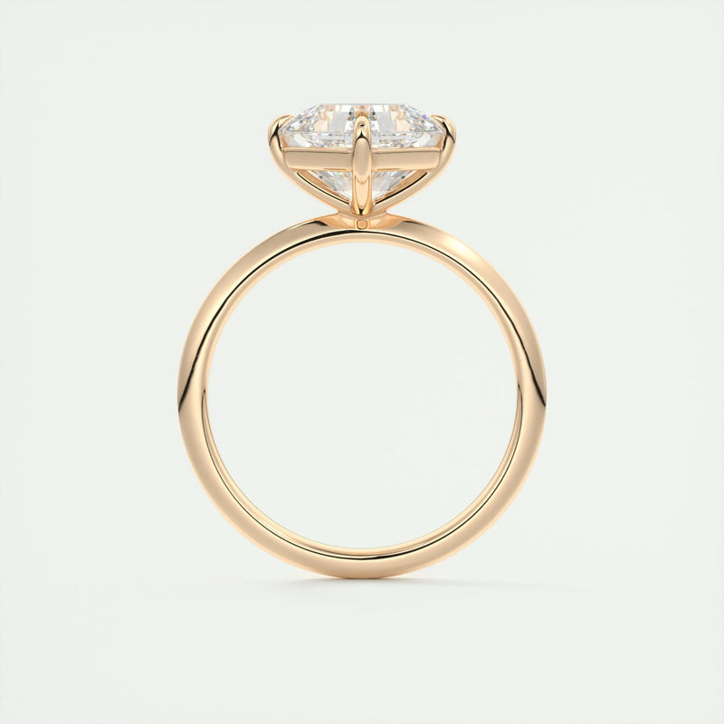 2.0 Ct Asscher Solitaire Moissanite Diamond  Engagement Ring