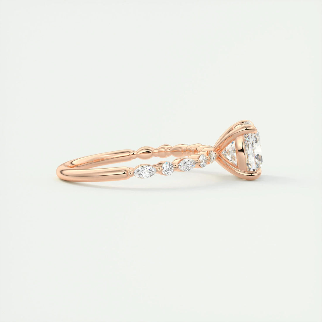 2.35 Ct Round Solitaire with Bubble Moissanite Diamond Engagement Ring