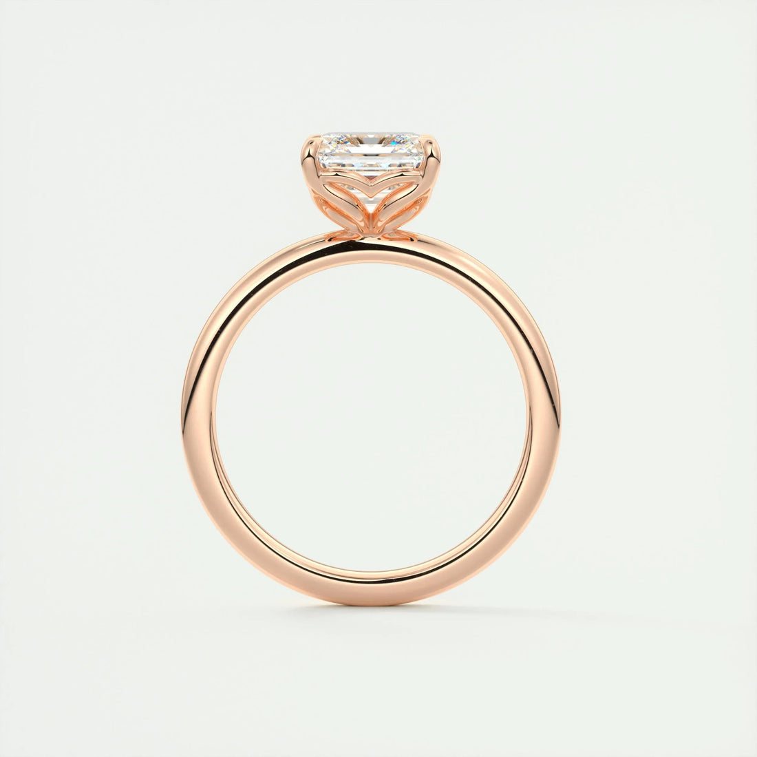 2.0 Ct Asscher Solitaire Moissanite Diamond Engagement Ring