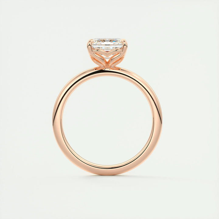 2.0 Ct Asscher Solitaire Moissanite Diamond Engagement Ring