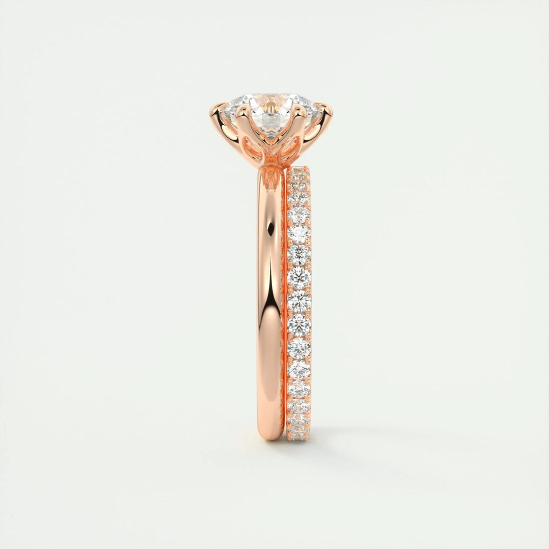 1.86 Ct Solitaire Round Floral Moissanite Diamond Engagement Ring